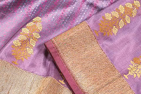 A saree from Avishya that has shade of very peri