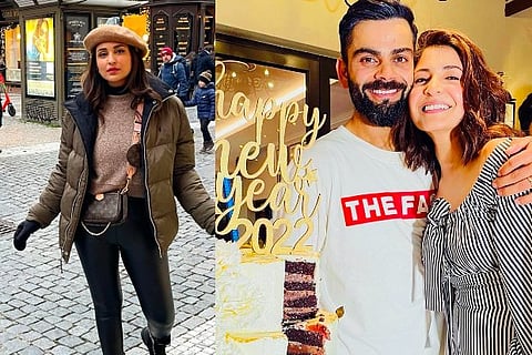 Parineeti Chopra (right) and Anushka Sharma and Virat Kohli (left) (Image source: Instagram)