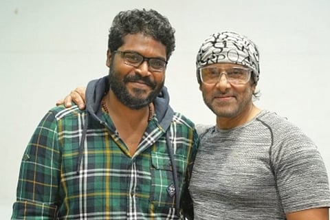 Vikram with director Ajay Gnanamuthu.