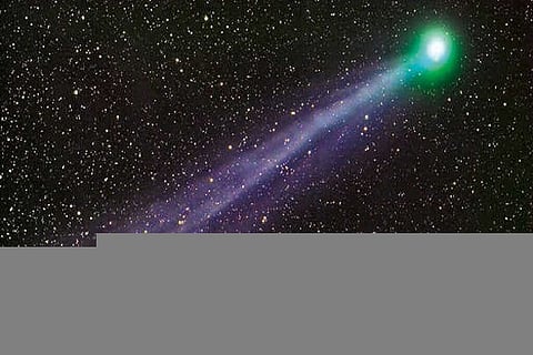 The comet?s core, leaving almost nothing to glow green in the tail