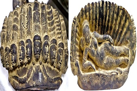 Idol with Ravana and Sita on either side