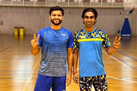 Badminton stars Bhagat and Kadam  (Image Courtesy: IANS)