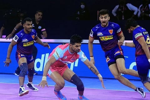 Jaipur Pink Panthers in action (Photo/ Pro Kabaddi League)