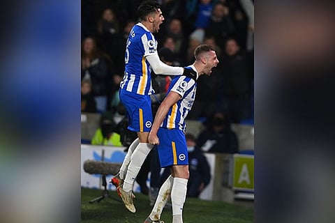 Brighton and Hove Albion players celebrating (Image Courtesy: ANI)