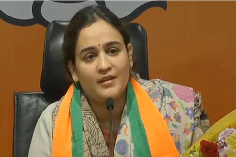 Aparna Yadav, daughter-in-law of former UP chief minister Mulayam Singh Yadav (Image Courtesy: ANI)