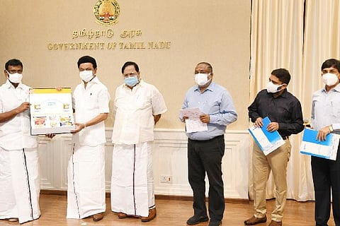 Chief Minister Stalin launching the new dairy products.