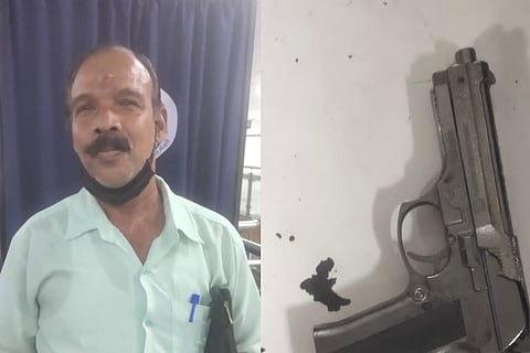 Vijayan; The gun seized from him