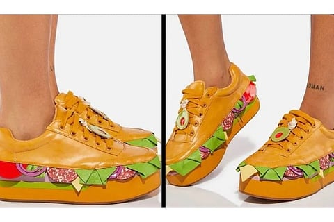 A picture of a pair of sandwich sneakers has gone viral online