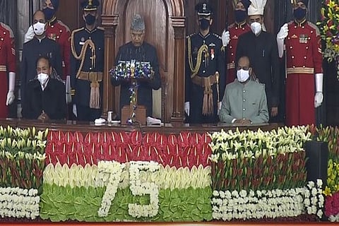President Ram Nath Kovind  at the Parliament session