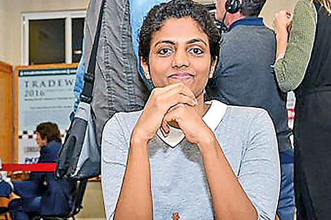 India?s Dronavalli Harika after beating Nigel Short at Gibraltar