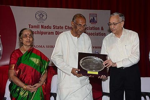 A felicitation ceremony for DK Srinivasan