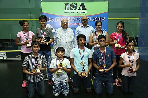 Winners of the ISA junior Open which was held in Chennai