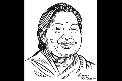 CM J Jayalalithaa (Illustration by Varghese Kallada)