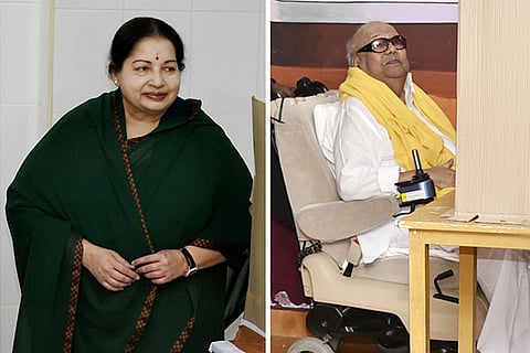 AIADMK general secretary and Chief Minister J Jayalalithaa, DMK Supremo, M Karunanidhi
