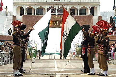 A file photo of a ceremony at the Wagah border