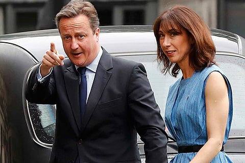 British Prime Minister David Cameron and his wife Samantha
