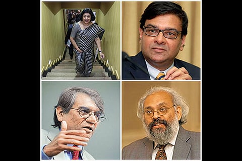 Clockwise: Urjit Patel, Rakesh Mohan, Subir Gokarn and Arundhati Bhattacharya