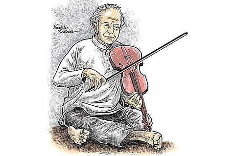 Lalgudi Jayaraman (Illustration by Varghese Kallada)
