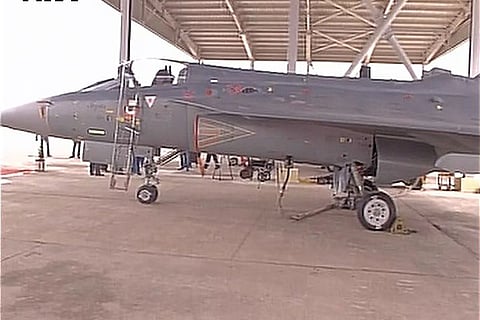 rew members of 1st squadron of Light Combat Aircraft (LCA) Tejas (Image and Cap: ANI, Twitter)