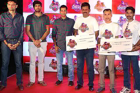 The winners of the CSG contests with coach Hemang Badani(left), owner Sivanthi Adityan and R Satish