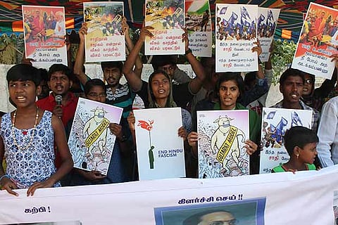 People?s Platform for Dalit Assertion, Chennai, organised a demonstration (Photo: Prakaash)