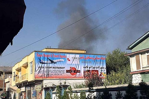 Smoke rises after a suicide attack took place in Kabul, Afghanistan