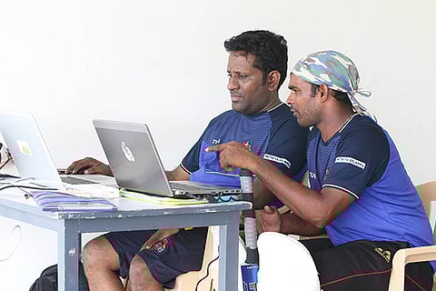 Lakshmi Narayanan (left) with CSG all-rounder Antony Dhas (Photo: John Kennady)