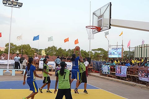 Action during the MOP vs Yadava College match