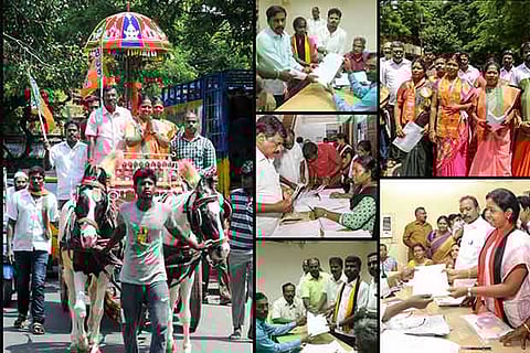 Candidates who came to file their nominations for different constituencies (Photos: Justin George)