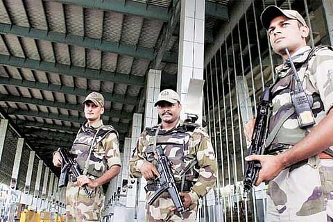 Armed CISF jawans stand guard outside the airport in Nagpur (File Picture)