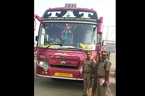 One of the seized buses that was operating without permit