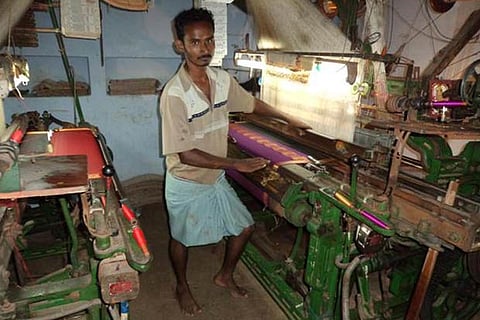 File picture of a worker at a textile mill in Tamil Nadu