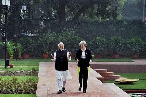 Narendra Modi and Theresa May