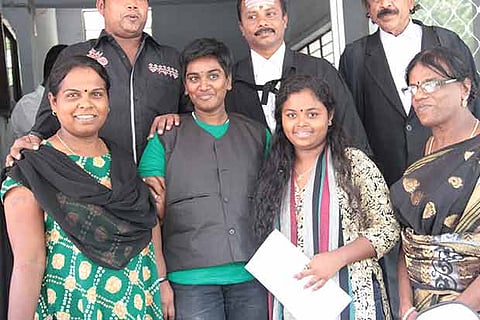 ?Transman? Varun and his friend, Malini (centre), at the District Legal Services Authority