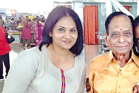 Dr Balamuralikrishna, with his student Padma Shankar