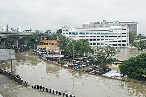 File photo of the December 2015 rains in Chennai and (Insert: Jayshree Vencatesan)
