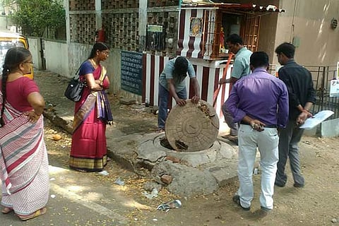 An audit of the storm water drain being conducted by officials