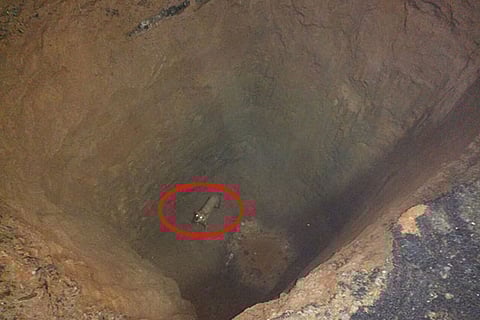 The dog that fell into a 30-foot deep pit in Chitlapakkam on Sunday