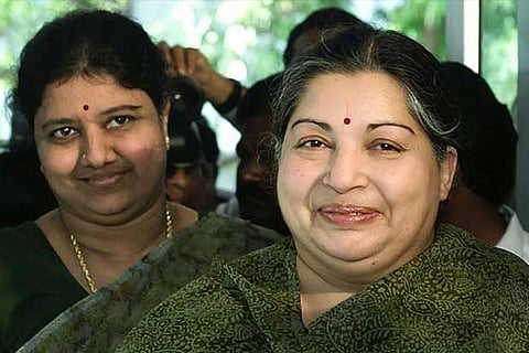 Sasikala with late Chief Minister J Jayalalithaa