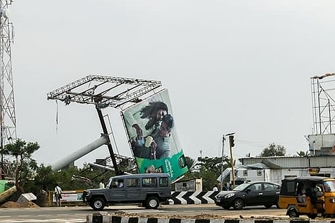 Gutsy winds played havoc with electricity towers (Photo: Justin George)