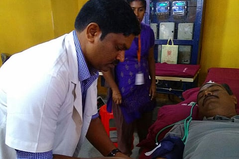 A blood donation camp conducted by a Residents Welfare Association