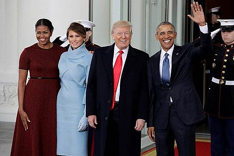 President Barack Obama and Michelle warmly welcomed Donald Trump and his wife Melania at White House