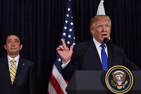 Japanese Prime Minister Shinzo Abe and US President Donald Trump