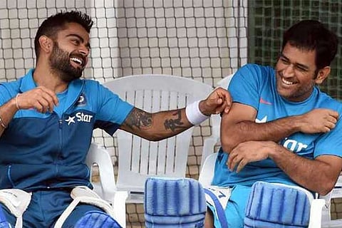File photo of Virat Kohli (left) and M S Dhoni