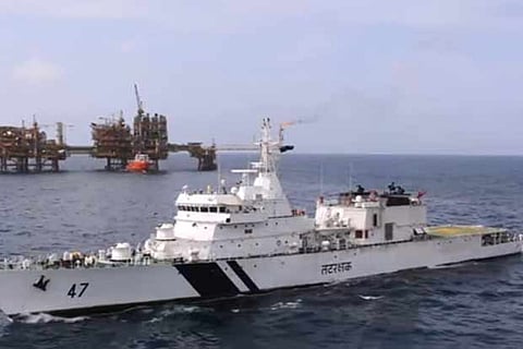 The patrol vessel Shaunak commissioned by CG