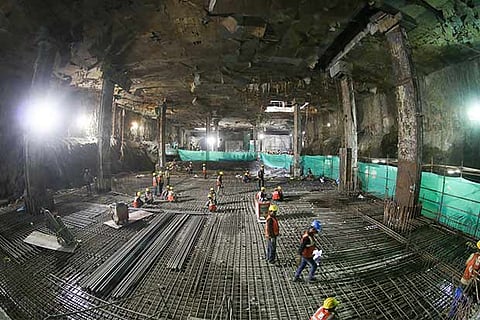 Work in progress at Chennai Metro Rail?s subway (Photos: Manivasagan N)