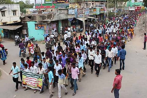 A number of villagers came together to protest against the proposed hydrocarbon extraction project