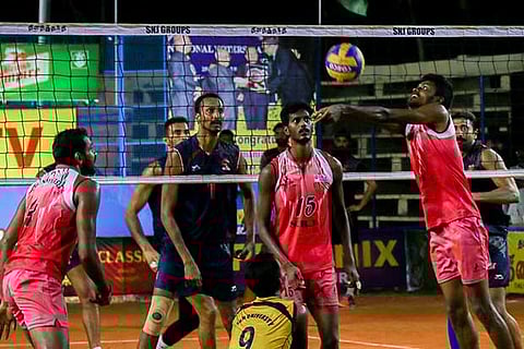 Action during the SRM-ONGC final match. SRM won the tournament