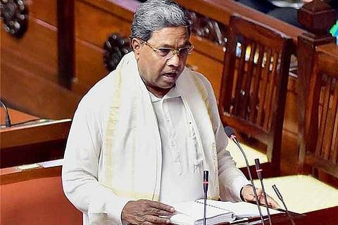 Karnataka Chief Minister Siddaramaiah presenting  the State budget in the Karnataka Assembly