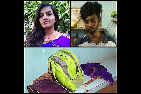 John Mathew and Jennifer Pushpa; The hammer he used to murder her and shawl he used to hang himself